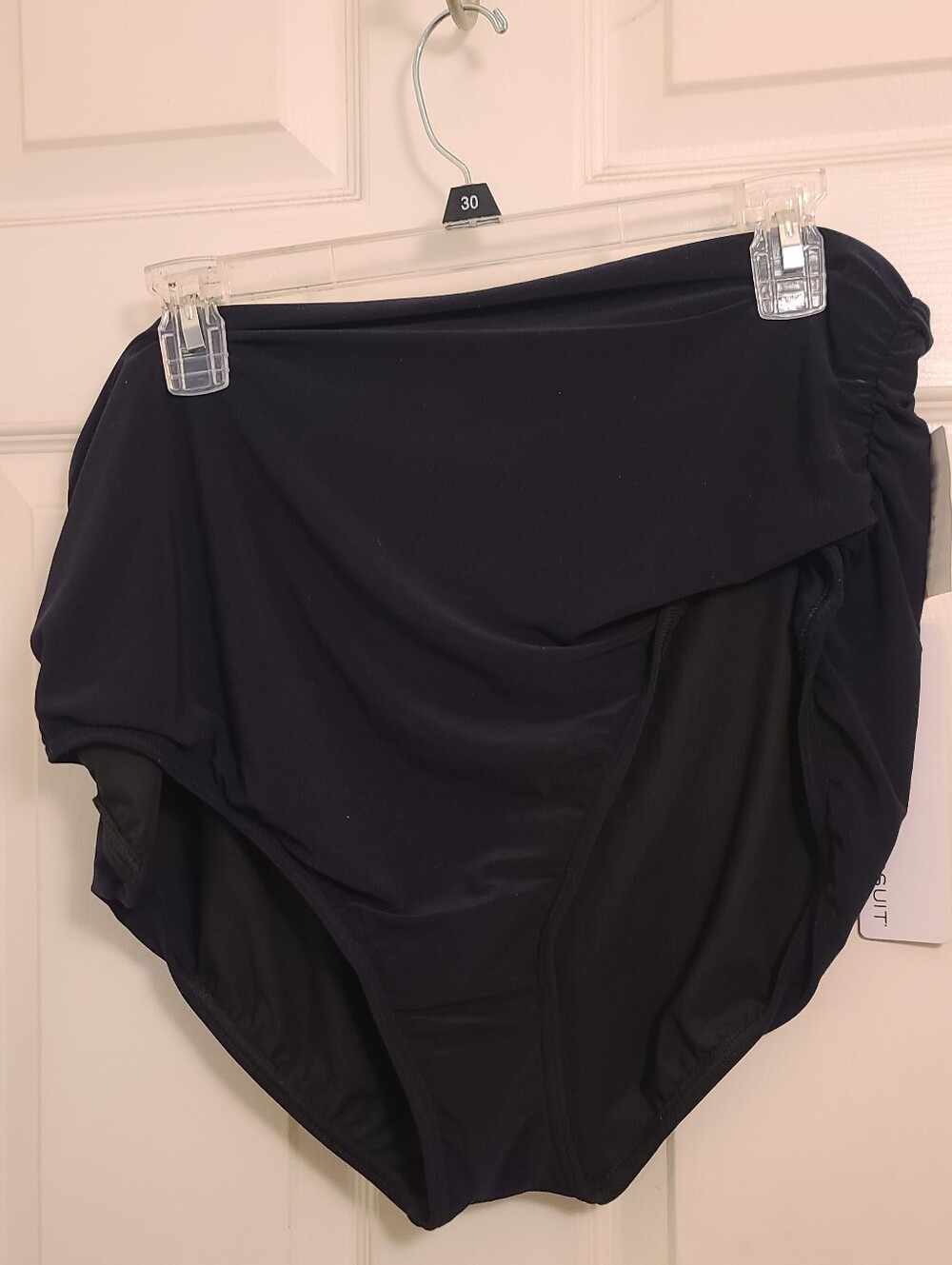 Magicsuit High-Waist Black Ruched Swim Bottoms Size 24W. New With Tags